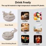 ZaoanHom Insulated Coffee Mug with Ceramic Coating, 18 oz Ceramic Lined Travel Coffee Mug with Leakproof Lid, Double Wall Stainless Steel Hot ＆ Cold Drinking Cup for Office Camping Travel, White