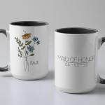 Cricut Beveled Blank Mug, Ceramic-Coated, Dishwasher & Microwave Safe Mug to Decorate,Infusible Ink Compatible,15 Oz Sublimation Mug White/Gray