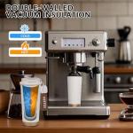 ZaoanHom Insulated Coffee Mug with Ceramic Coating, 18 oz Ceramic Lined Travel Coffee Mug with Leakproof Lid, Double Wall Stainless Steel Hot ＆ Cold Drinking Cup for Office Camping Travel, White