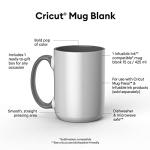 Cricut Beveled Blank Mug, Ceramic-Coated, Dishwasher & Microwave Safe Mug to Decorate,Infusible Ink Compatible,15 Oz Sublimation Mug White/Gray