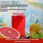 TERESRY 4 Pack Acrylic Lids for Glass Cups with Bamboo Lids and Straws, 2.75 inch/70 mm Acrylic Lids for 16 OZ Beer Can Cups with Wooden Lids, Replacement Canning Lids for 20 OZ Glass