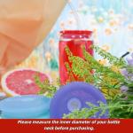 TERESRY 4 Pack Acrylic Lids for Glass Cups with Bamboo Lids and Straws, 2.75 inch/70 mm Acrylic Lids for 16 OZ Beer Can Cups with Wooden Lids, Replacement Canning Lids for 20 OZ Glass