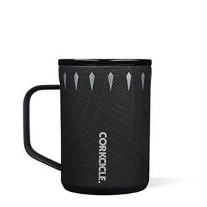 Corkcicle Classic Coffee Mug - Triple Insulated Stainless Steel for Travel - Shatter-Proof Lid - Keeps Drink Hot Over 3 Hours - Holiday Mug Gift - Great for Gifting Warmth - 16 oz - Black Panther