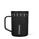 Corkcicle Classic Coffee Mug - Triple Insulated Stainless Steel for Travel - Shatter-Proof Lid - Keeps Drink Hot Over 3 Hours - Holiday Mug Gift - Great for Gifting Warmth - 16 oz - Black Panther