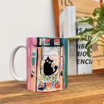 Famous Art Paintings Funny Cat Coffee Mug for Artist Art Lover Art Teacher Cat Lovers, Famous Art Picture Classic Art Vincent Art Aesthetic Canvas Mug Birthday Gift for Women Man (Open Window)