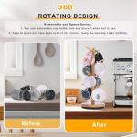 Krispmaild Mug Holder Tree, Upgraded 360° Rotated 8 Hooks Coffee Mug Holders for Counter, Bamboo Mug Rack Stand for Coffee Bar Accessories