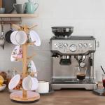 Krispmaild Mug Holder Tree, Upgraded 360° Rotated 8 Hooks Coffee Mug Holders for Counter, Bamboo Mug Rack Stand for Coffee Bar Accessories