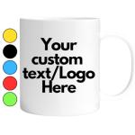 Personalized Coffee Mug, Custom Logo and Text Design, Perfect for Advertising or Any Occasion, 12oz White, Personalized Tea Cup Unique Gift Idea - Custom Design Mug with Image or Message