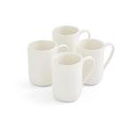Portmeirion Sophie Conran Arbor Collection Mugs | Set of 4 Organic Shape Mugs for Coffee, Tea and Hot Cocoa | 14 Ounce Handled Mug made of Stoneware | Dishwasher Safe (Creamy White)