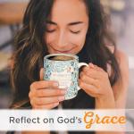 Christian Art Gifts Teal Floral Ceramic Coffee Mug – 14 oz. Lead and Cadmium-free Inspirational Scripture Coffee and Tea Mug for Women with Bible Verse: My Grace is Sufficient – 2 Corinthian 12:9