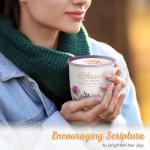 Christian Art Gifts Large Ceramic Inspirational Scripture Coffee & Tea Mug for Women: Blessed Encouraging Rose Gold Bible Verse, Novelty Drinkware for Home & Kitchen, Multicolor Purple Floral, 14 oz.