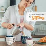 Christian Art Gifts Large Ceramic Inspirational Scripture Coffee & Tea Mug for Women: Blessed Encouraging Rose Gold Bible Verse, Novelty Drinkware for Home & Kitchen, Multicolor Purple Floral, 14 oz.