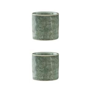 Dicmracy Ceramic Espresso Cups Set of 2 or 4-3oz Demitasse Cups for Coffee & Tea, No Handles, Durable & Dishwasher Safe (green, 2)