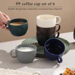 ReaNea Coffee Mugs Set of 6, Coffee Cups 12oz, Durable Light Weight Plastic Mugs for Home, Outdoor, Picnic, Camping, Idea Birthday Gift