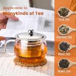 PARACITY Tea Cup with Infuser and lid, Glass Tea Cup of Heat Resistant Glass, 13oz Tea Mug, Clear Teacup for Loose Tea, Blooming Tea, Tea Bag, Tea Cup with Strainer for Family Daily