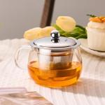 PARACITY Tea Cup with Infuser and lid, Glass Tea Cup of Heat Resistant Glass, 13oz Tea Mug, Clear Teacup for Loose Tea, Blooming Tea, Tea Bag, Tea Cup with Strainer for Family Daily