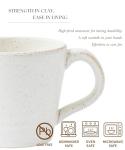 MELETĒ Stoneware Mug Set of 4-14oz Ceramic Coffee Mugs & Tea Cups with Handle - Perfect for Hot & Iced Drinks - Microwave & Dishwasher Safe - Rustic Minimalist Style - Oatmeal Cream - Ideal Gift