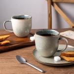 AmorArc 12oz Coffee Mugs, Ceramic Coffee Mugs set of 6 for Man, Woman, Dad, Mom, Modern Coffee Cups with handle for Latte/Cappuccino/Milk/Cocoa. Dishwasher&Microwave Safe, Reactive Glaze