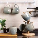 AmorArc 12oz Coffee Mugs, Ceramic Coffee Mugs set of 6 for Man, Woman, Dad, Mom, Modern Coffee Cups with handle for Latte/Cappuccino/Milk/Cocoa. Dishwasher&Microwave Safe, Reactive Glaze