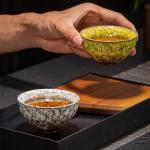 ZPGXLRZ 5Pcs Ceramic Tea Cup Set Chinese Tea Cups with Designed Gift Box - 5 Stylish Colors