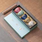ZPGXLRZ 5Pcs Ceramic Tea Cup Set Chinese Tea Cups with Designed Gift Box - 5 Stylish Colors