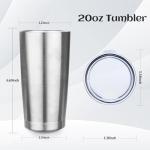 StarSpeed 20oz Tumbler Bulk with Lid, Stainless Steel Insulated Tumblers Double Wall Vacuum Insulated Travel Mug, Powder Coated Coffee Cups for Hot and Cold Drinks(Silver,1)
