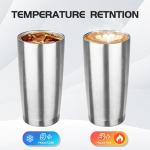 StarSpeed 20oz Tumbler Bulk with Lid, Stainless Steel Insulated Tumblers Double Wall Vacuum Insulated Travel Mug, Powder Coated Coffee Cups for Hot and Cold Drinks(Silver,1)