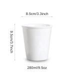 RabyLeo Paper Cup Design Ceramic Mug Eco-Friendly Reusable Cup, Minimalist Home & Office Use. (White & 280 ml)