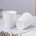 RabyLeo Paper Cup Design Ceramic Mug Eco-Friendly Reusable Cup, Minimalist Home & Office Use. (White & 280 ml)