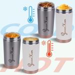 ZaoanHom Ceramic Coating Travel Coffee Mug, 17oz Insulated Ceramic Lined Small Coffee Cup, Double Wall Hot ＆ Cold Travel Drinking Cup with Leak-Proof Lid and Straw, White