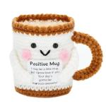 Splandiant Positive Crochet Coffee Mug - Inspirational Gifts for Coffee Lovers - Motivational Office Desk Decor for Coworkers, Employee Appreciation - Thinking of You Gifts for Friends