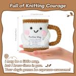 Splandiant Positive Crochet Coffee Mug - Inspirational Gifts for Coffee Lovers - Motivational Office Desk Decor for Coworkers, Employee Appreciation - Thinking of You Gifts for Friends