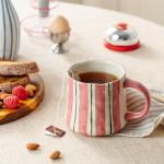 Vibrant Striped Ceramic Coffee Mug - Unique Red Design, 16oz, Microwave & Dishwasher Safe, Perfect for Daily Brews tea or coffee