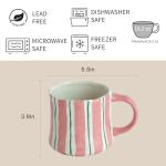 Vibrant Striped Ceramic Coffee Mug - Unique Red Design, 16oz, Microwave & Dishwasher Safe, Perfect for Daily Brews tea or coffee