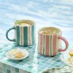 Vibrant Striped Ceramic Coffee Mug - Unique Red Design, 16oz, Microwave & Dishwasher Safe, Perfect for Daily Brews tea or coffee