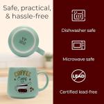 VIN FRESCO 12 oz Ceramic Coffee Mug – Microwave & Dishwasher Safe – Thick Stoneware Cup with Excellent Heat Retention for Coffee, Tea, Hot Chocolate & More (Green)