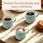 VIN FRESCO 12 oz Ceramic Coffee Mug – Microwave & Dishwasher Safe – Thick Stoneware Cup with Excellent Heat Retention for Coffee, Tea, Hot Chocolate & More (Green)