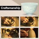 KYZDZQ Chinese Tea Cup, Japanese Style Handle-Less Ceramic Teacups, 1.5oz/45ml, Japanese Tea Cups, Sake Cups, Handmade Set of 2