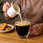 Set of 4 Double Walled Glass Coffee Mugs with Handles, 12oz Clear Coffee Mugs for Hot/Cold Beverages, Insulated Borosilicate Glass Cups for Cappuccino, Espresso, Latte, Tea, Milk, Microwave Safe