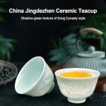KYZDZQ Chinese Tea Cup, Japanese Style Handle-Less Ceramic Teacups, 1.5oz/45ml, Japanese Tea Cups, Sake Cups, Handmade Set of 2
