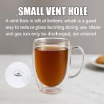 Set of 4 Double Walled Glass Coffee Mugs with Handles, 12oz Clear Coffee Mugs for Hot/Cold Beverages, Insulated Borosilicate Glass Cups for Cappuccino, Espresso, Latte, Tea, Milk, Microwave Safe