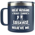Gifts for Husband - Husband Gifts from Wife - Wedding Anniversary, Birthday, Fathers Day Gift for Him - Love Gift Ideas for Him - 14 Oz Stainless Steel Coffee Mug