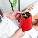 Smilatte 24 OZ Large Coffee Mug, Nice Ceramic Boss Tea Cup with Big Handle for Dad Men Women, Unique Style For Any Kitchen, Red