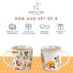 SPOTTED DOG GIFT COMPANY Dog Mugs for Dog Lovers, Coffee Mug Set of 2, Animal Themed Ceramic Tea Cups for Hot Drinks, Microwave & Dishwasher Safe, Cute Kitchen Gifts for Women - 12oz