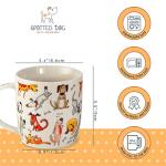 SPOTTED DOG GIFT COMPANY Dog Mugs for Dog Lovers, Coffee Mug Set of 2, Animal Themed Ceramic Tea Cups for Hot Drinks, Microwave & Dishwasher Safe, Cute Kitchen Gifts for Women - 12oz