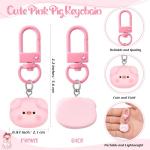 Dansydaisy 3 Pcs Cow Pig Lovers Gifts for Women Funny Travel Makeup Bag Portable Cosmetic Bag Cute Coffee Mug 11.8 oz Stainless Steel Keychain for Women Graduation Animal Lovers Gifts(Pig Style)