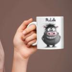 Personalized Funny Animal Themed Coffee Mug, Custom Name Ceramic Cup 11oz 15oz, Customized Cartoon Hippo Cup, Gift For Friends, Animal Lover White Mug, Humorous Hippo Decorative Cup