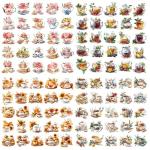 Humyoun 300 Pcs Seasonal Tea Cup Stickers Rustic Mini Teacup Stickers Tea Time Party Favors Aesthetic Waterproof Vinyl Decals Pack for Water Bottles Scrapbooking Laptop Luggage Phone Skateboard