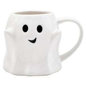 14 oz Halloween Ghost Mug – White Cute Ceramic Coffee Cup with 3D Ghost Design, Spooky Halloween Accessories and Birthday Gifts for Kids & Adults