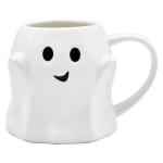 14 oz Halloween Ghost Mug – White Cute Ceramic Coffee Cup with 3D Ghost Design, Spooky Halloween Accessories and Birthday Gifts for Kids & Adults